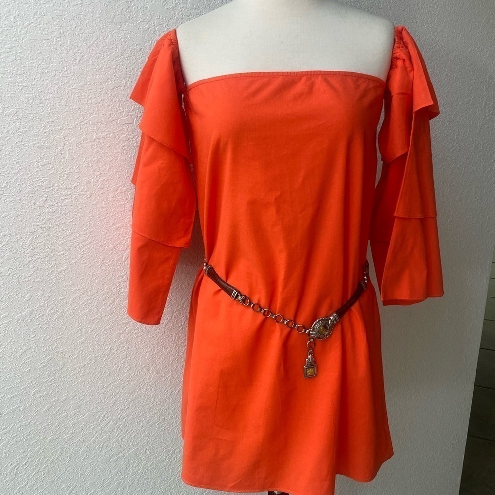 Walter Baker Shoulder-Baring Neckline‎ Orange Mini Dress *Size Small